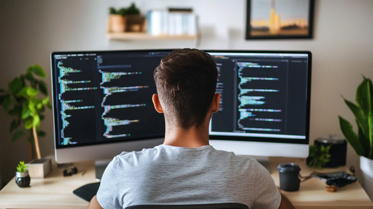 developer coding desk